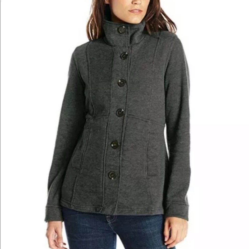 prAna Catrina Jacket Gray Button-Up Coat Small